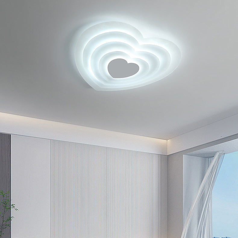Moderne minimalistische Herzform Acryl Eisen LED Deckenleuchte für Schlafzimmer 