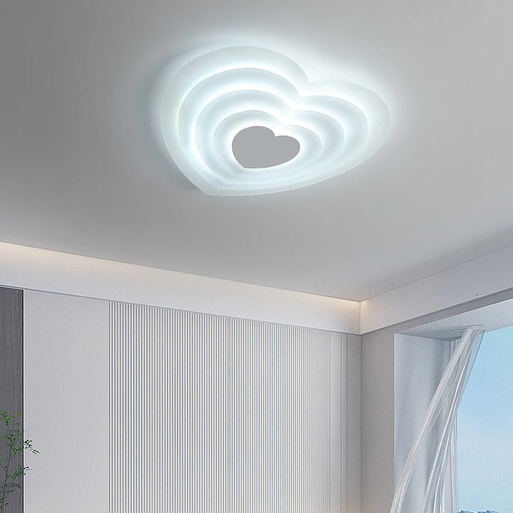 Moderne minimalistische Herzform Acryl Eisen LED Deckenleuchte für Schlafzimmer 