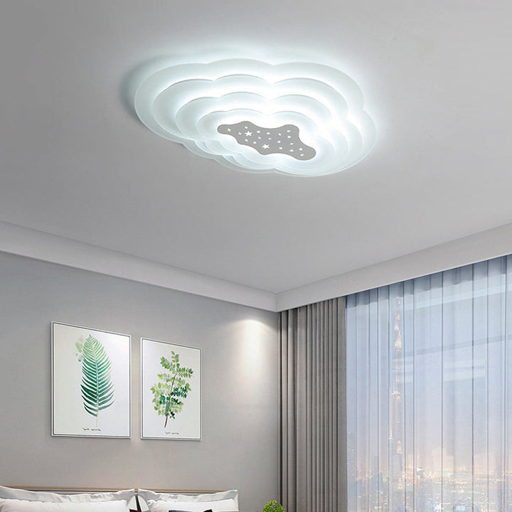 Moderne Einfachheit Creme Pentagramm Wolken Acryl Eisen LED Deckenleuchte für Wohnzimmer 