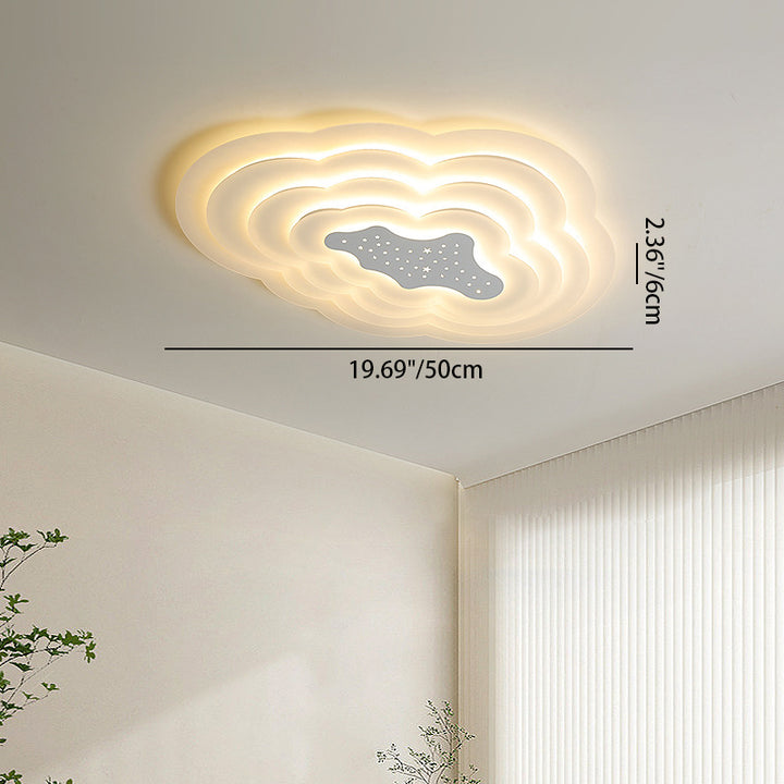 Moderne Einfachheit Creme Pentagramm Wolken Acryl Eisen LED Deckenleuchte für Wohnzimmer 