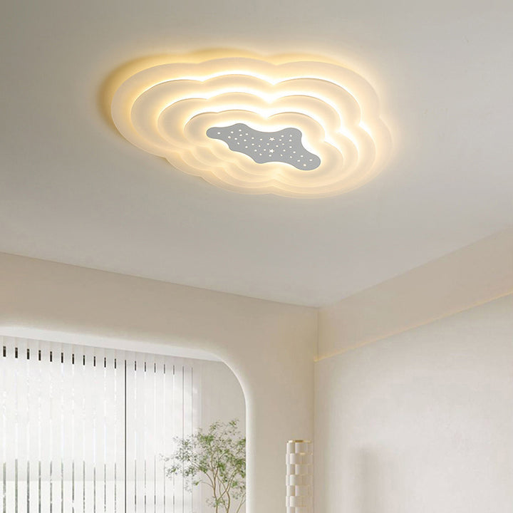 Moderne Einfachheit Creme Pentagramm Wolken Acryl Eisen LED Deckenleuchte für Wohnzimmer 