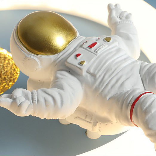 Luz de techo LED de montaje empotrado ovalada de acrílico y hierro con diseño moderno Art Deco para niños, astronautas y aviones de dibujos animados para sala de estar 