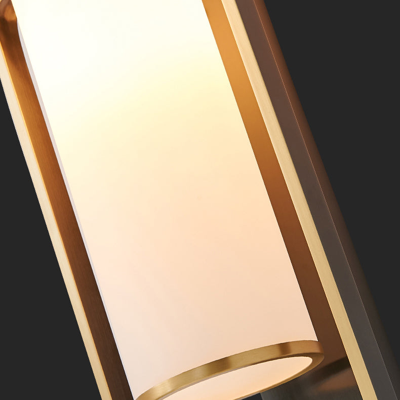 Traditionelle chinesische Zylinder Quadrat Blume Hirsch Glas Eisen 1-Licht Wandleuchte für Wohnzimmer 