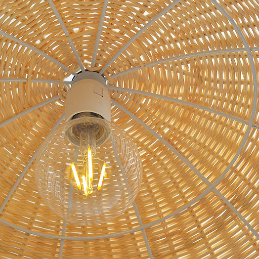 Traditionelle japanische Halbkreiszweig-Erdbeereisen 1-Licht Pendelleuchte für Wohnzimmer 