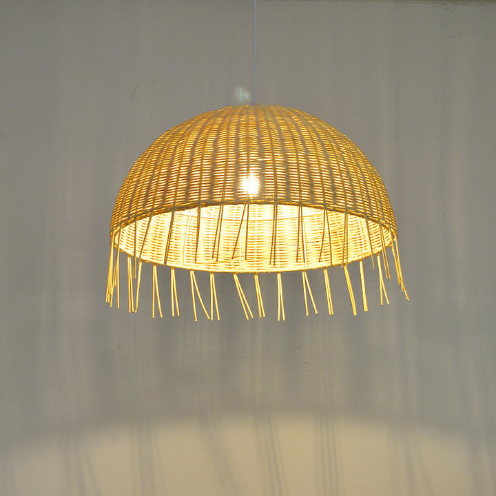 Traditionelle japanische Halbkreiszweig-Erdbeereisen 1-Licht Pendelleuchte für Wohnzimmer 