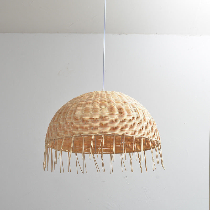 Traditionelle japanische Halbkreiszweig-Erdbeereisen 1-Licht Pendelleuchte für Wohnzimmer 