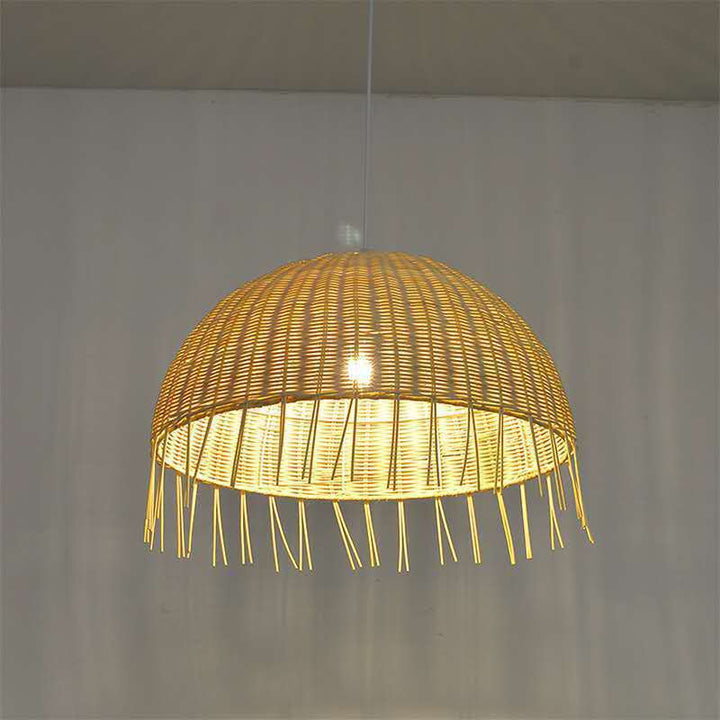 Traditionelle japanische Halbkreiszweig-Erdbeereisen 1-Licht Pendelleuchte für Wohnzimmer 