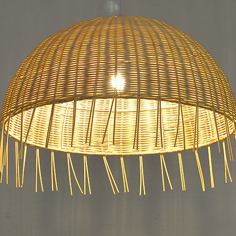 Traditionelle japanische Halbkreiszweig-Erdbeereisen 1-Licht Pendelleuchte für Wohnzimmer 