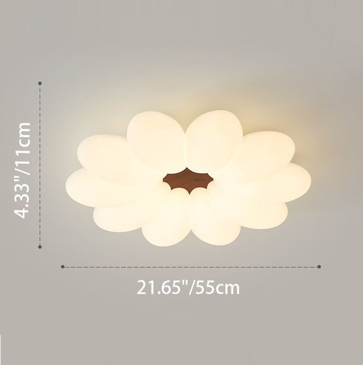 Moderne Art Deco Blumen Runde PE Eisen LED Deckenleuchte für Wohnzimmer 