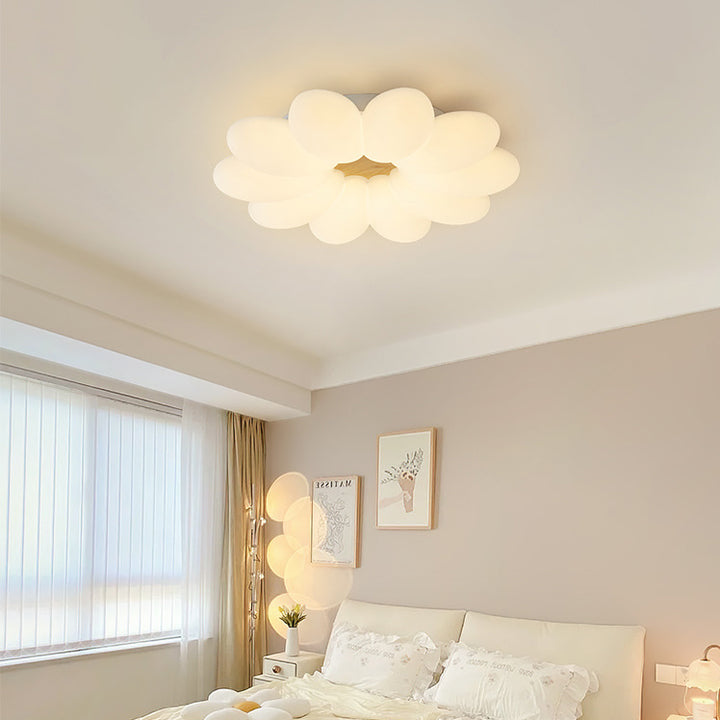 Moderne Art Deco Blumen Runde PE Eisen LED Deckenleuchte für Wohnzimmer 