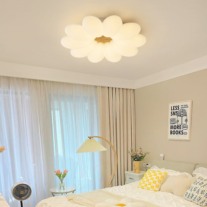 Moderne Art Deco Blumen Runde PE Eisen LED Deckenleuchte für Wohnzimmer 