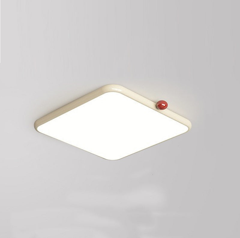 Plafonnier LED moderne minimaliste carré crème en acrylique et fer pour salon 
