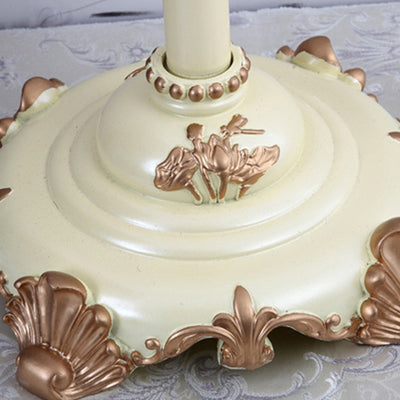 Lampe de sol traditionnelle japonaise avec pendentif en tissu rond et résine à 1 lumière pour salon 