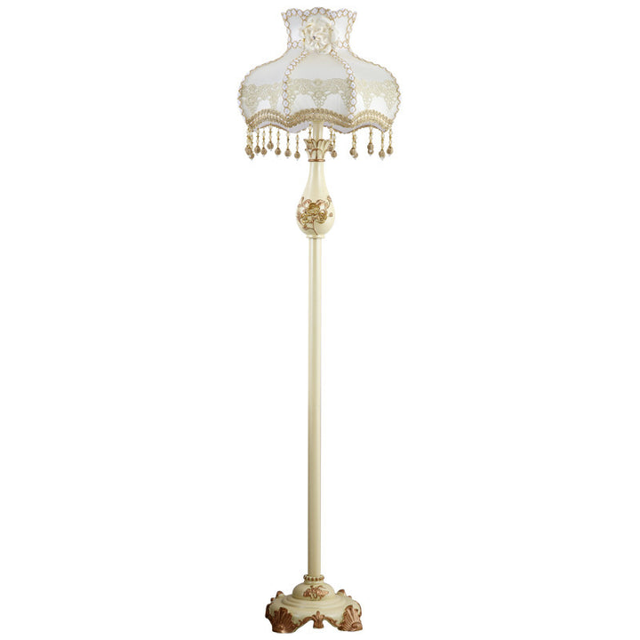 Traditionelle japanische Regenschirm-Anhänger Runde Stoffharz 1-Licht Stehlampe für Wohnzimmer 