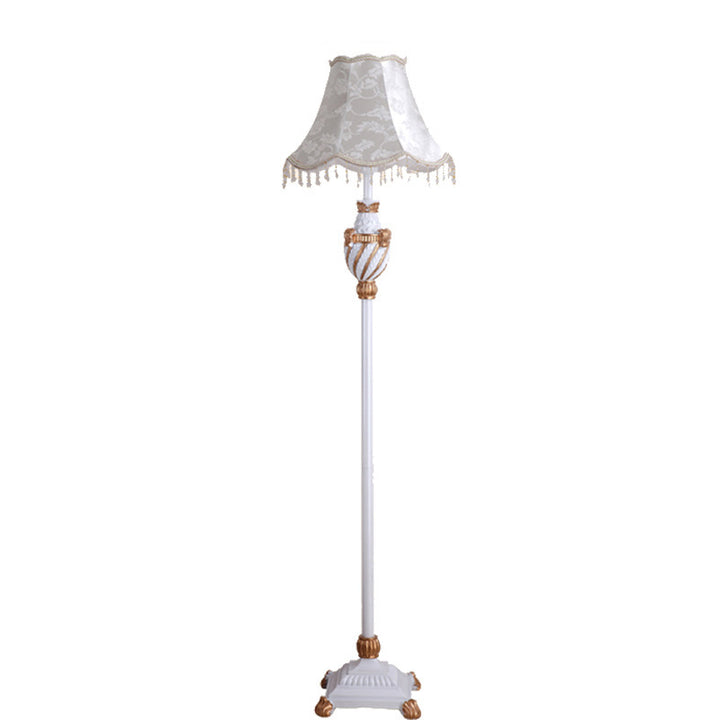 Traditionelle japanische Regenschirm-Anhänger Runde Stoffharz 1-Licht Stehlampe für Wohnzimmer 