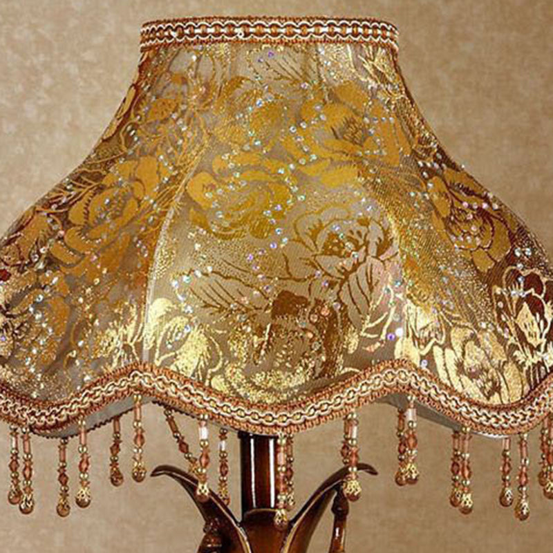 Traditionelle Vintage Elefant Runde Stoffharz 1-Licht Tischlampe Für Wohnzimmer 