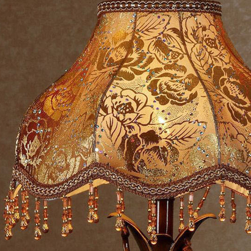 Traditionelle Vintage Elefant Runde Stoffharz 1-Licht Tischlampe Für Wohnzimmer 