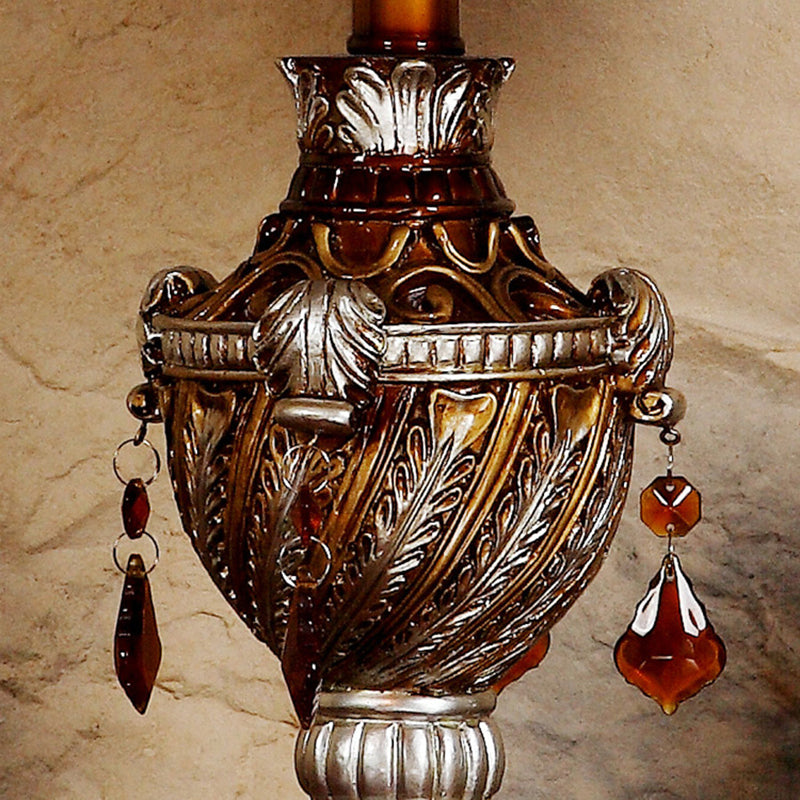 Lampe de table 1 lumière traditionnelle vintage pendentif cône rond carré en tissu résine pour salon 