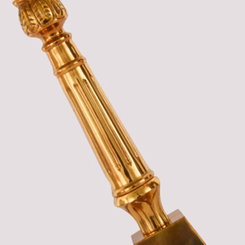 Lampe de table 1 lumière en laiton avec tissu carré rond à pampilles vintage traditionnelle pour salon 