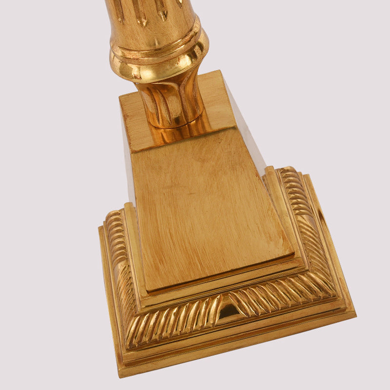 Lampe de table 1 lumière en laiton avec tissu carré rond à pampilles vintage traditionnelle pour salon 