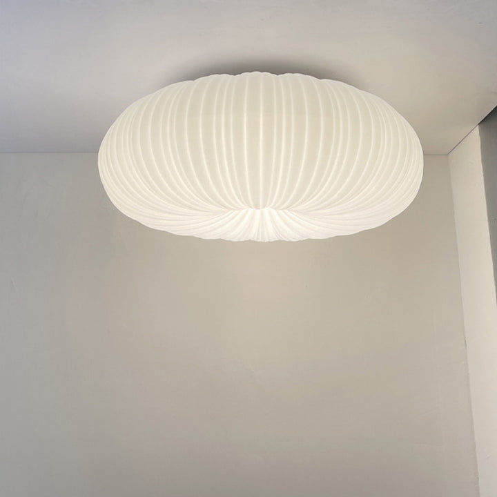 Luz de techo empotrada LED de hierro PE redonda de calabaza crema de simplicidad moderna para sala de estar 