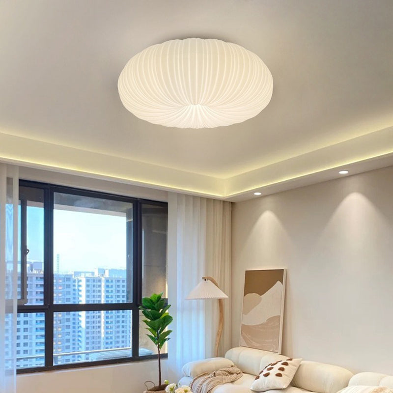 Luz de techo empotrada LED de hierro PE redonda de calabaza crema de simplicidad moderna para sala de estar 