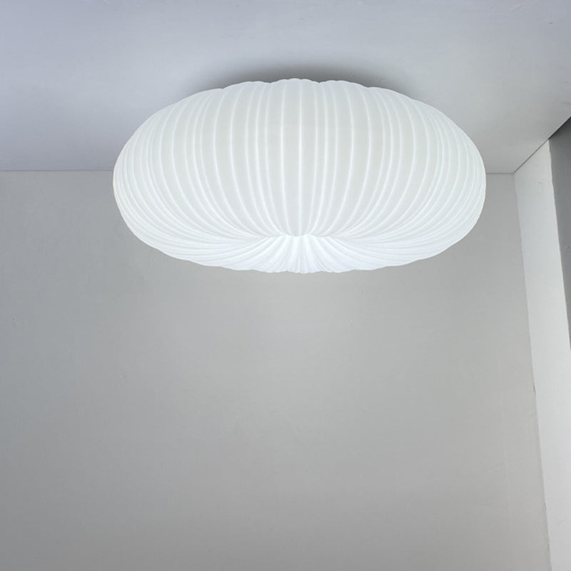 Luz de techo empotrada LED de hierro PE redonda de calabaza crema de simplicidad moderna para sala de estar 