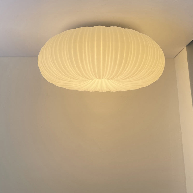 Luz de techo empotrada LED de hierro PE redonda de calabaza crema de simplicidad moderna para sala de estar 