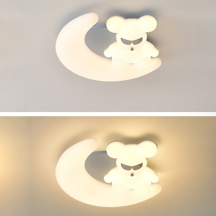 Modern Art Deco Kids Cartoon Pinwheel Beach Round PE Iron LED Flush Mount Ceiling Light For Bedroom