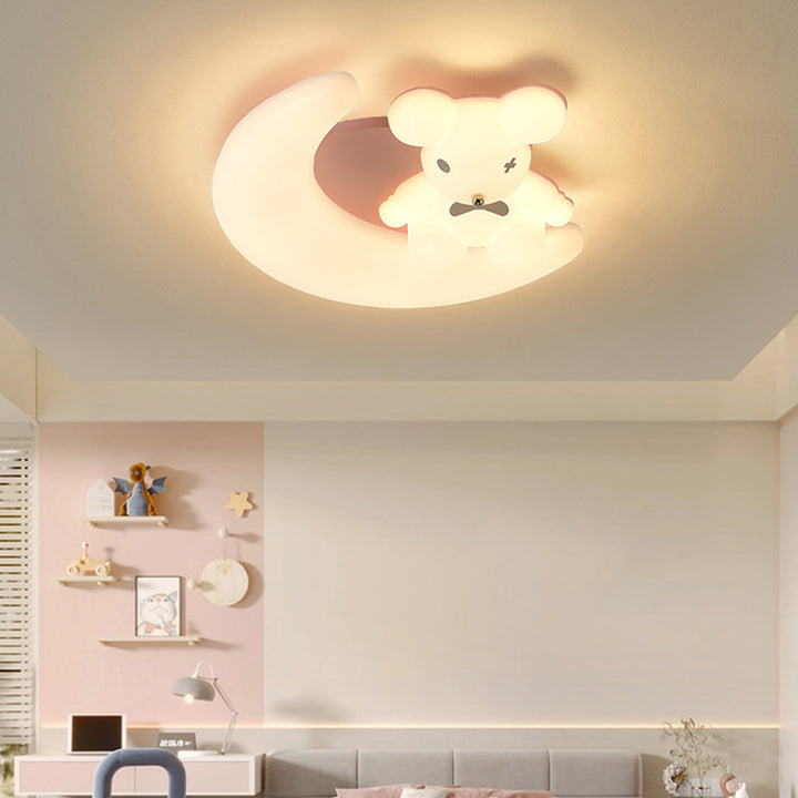 Modern Art Deco Kids Cartoon Pinwheel Beach Round PE Iron LED Flush Mount Ceiling Light For Bedroom
