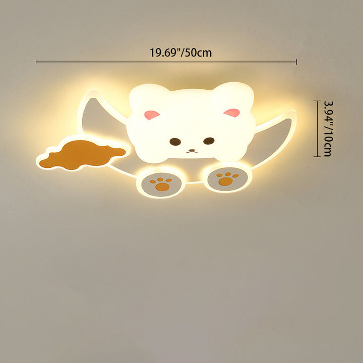 Plafonnier LED en fer PE en forme de nuage, croissant, ours et lapin Art Déco moderne pour chambre d'enfant 