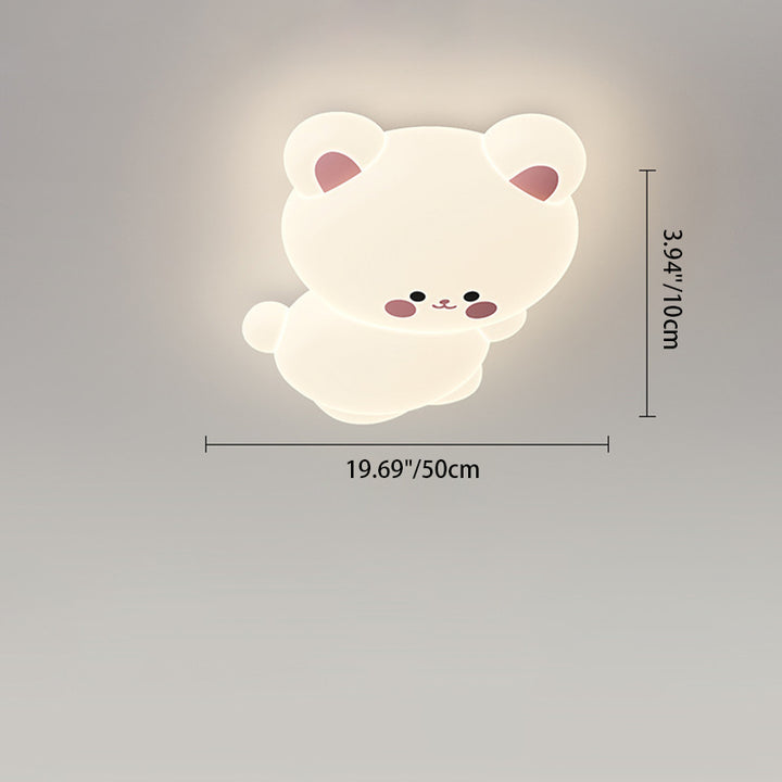 Moderno arte deco infantil lámpara de techo LED de hierro PE con forma de oso koala para dormitorio 