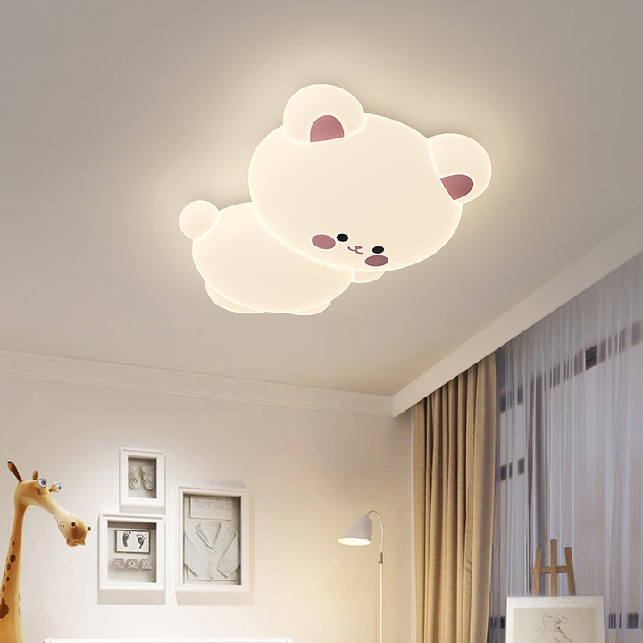 Moderno arte deco infantil lámpara de techo LED de hierro PE con forma de oso koala para dormitorio 