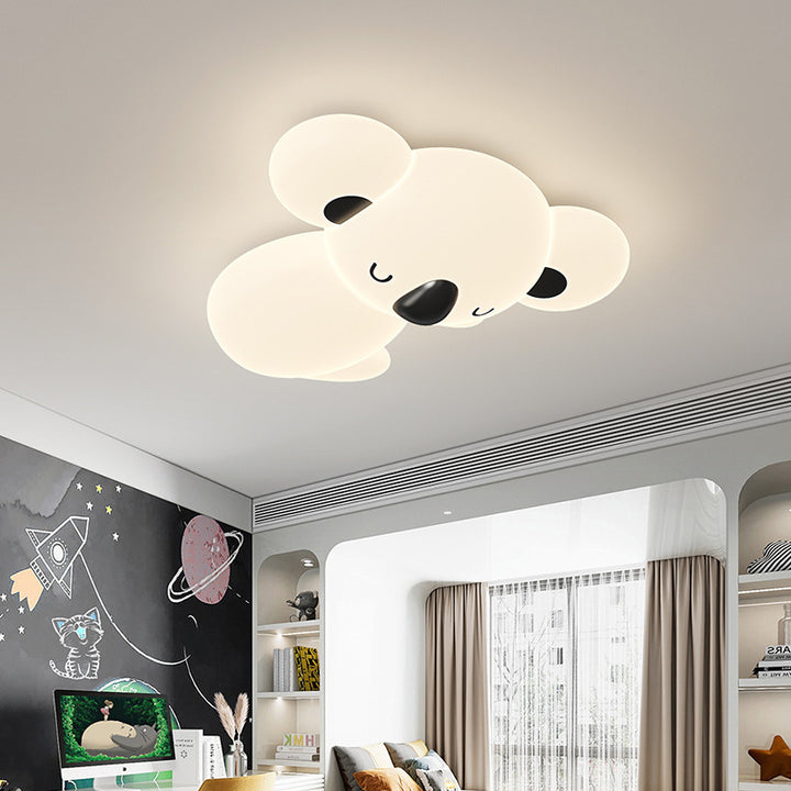 Moderno arte deco infantil lámpara de techo LED de hierro PE con forma de oso koala para dormitorio 