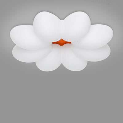 Modern Minimalist Floral Round Acrylic PE Iron LED Flush Mount Ceiling Light For Bedroom