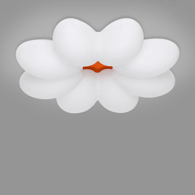 Modern Minimalist Floral Round Acrylic PE Iron LED Flush Mount Ceiling Light For Bedroom