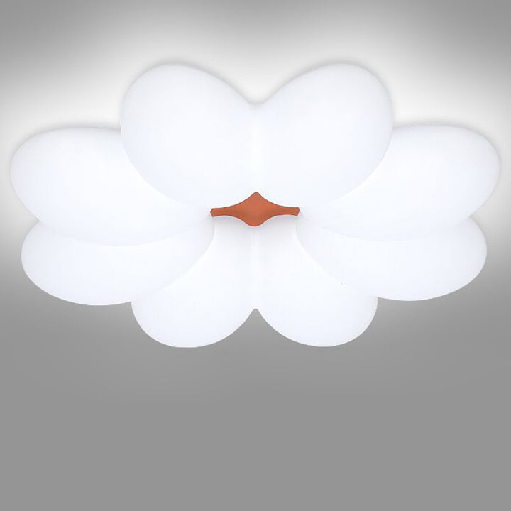 Modern Minimalist Floral Round Acrylic PE Iron LED Flush Mount Ceiling Light For Bedroom