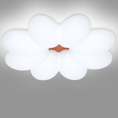 Modern Minimalist Floral Round Acrylic PE Iron LED Flush Mount Ceiling Light For Bedroom