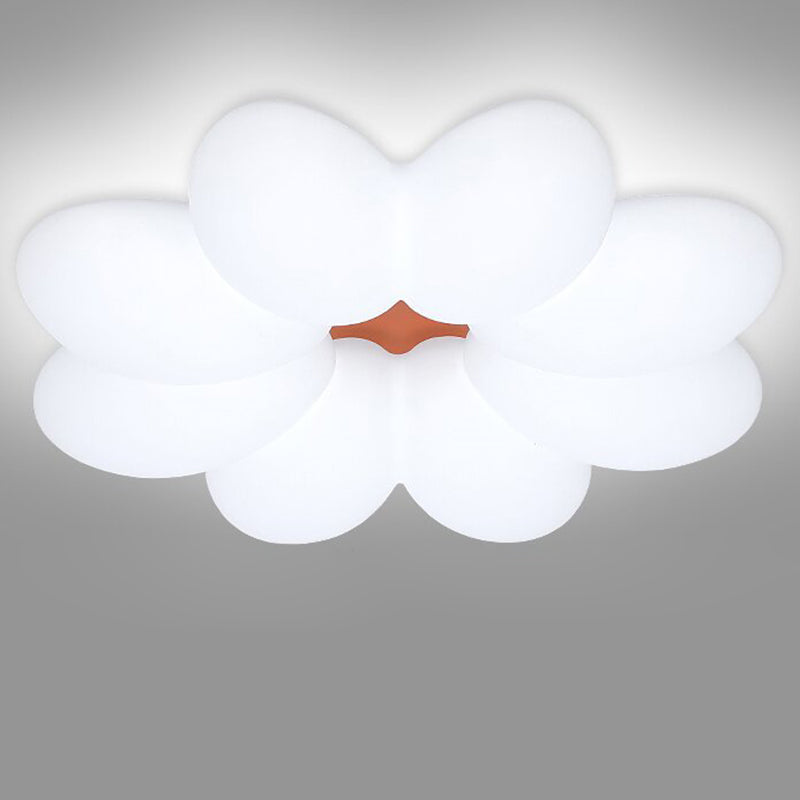 Modern Minimalist Floral Round Acrylic PE Iron LED Flush Mount Ceiling Light For Bedroom