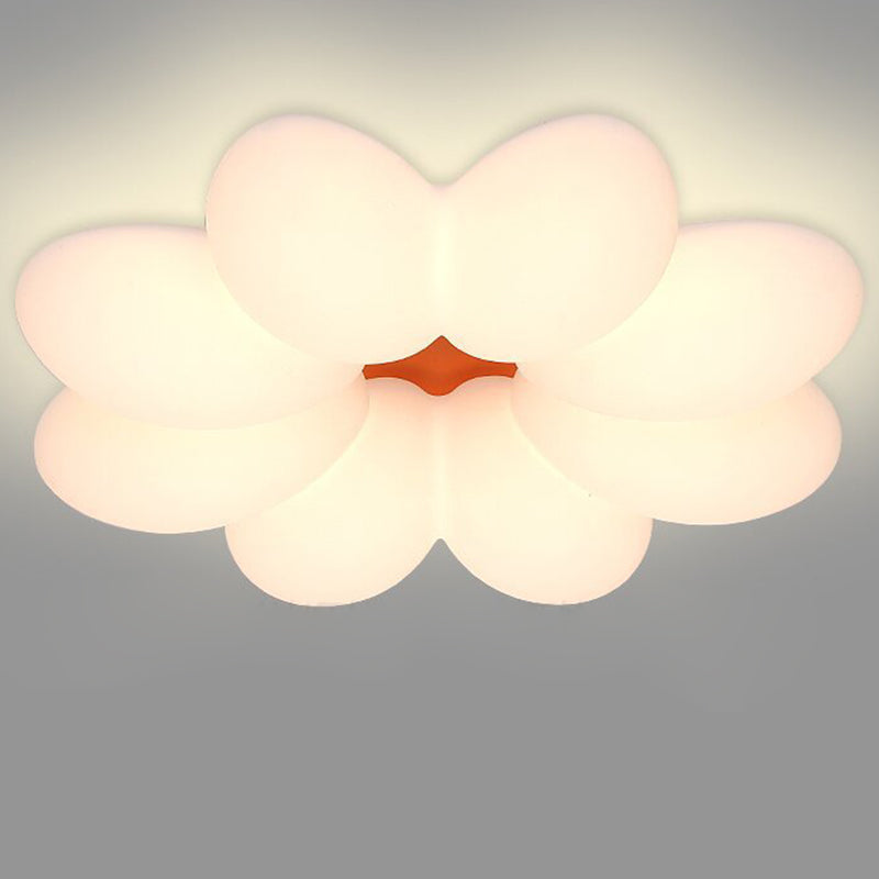 Modern Minimalist Floral Round Acrylic PE Iron LED Flush Mount Ceiling Light For Bedroom