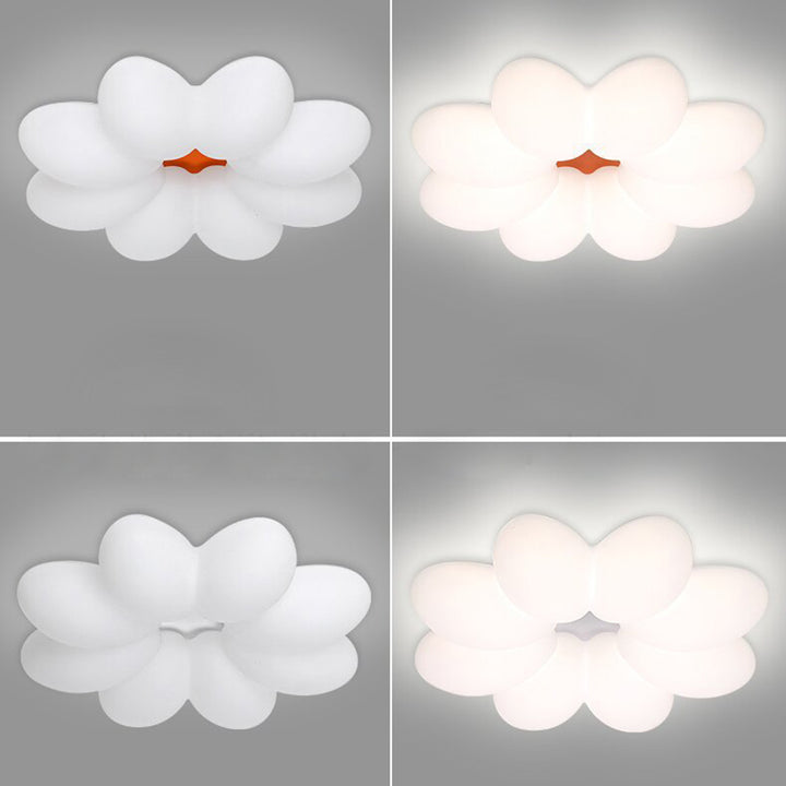 Modern Minimalist Floral Round Acrylic PE Iron LED Flush Mount Ceiling Light For Bedroom