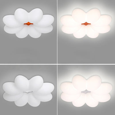 Modern Minimalist Floral Round Acrylic PE Iron LED Flush Mount Ceiling Light For Bedroom