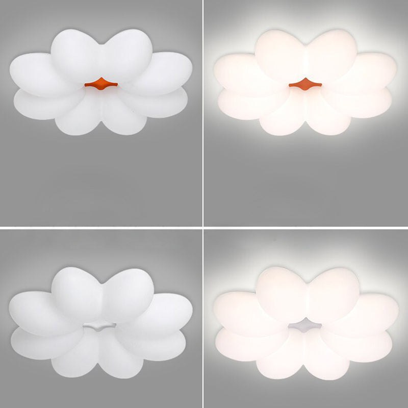 Modern Minimalist Floral Round Acrylic PE Iron LED Flush Mount Ceiling Light For Bedroom
