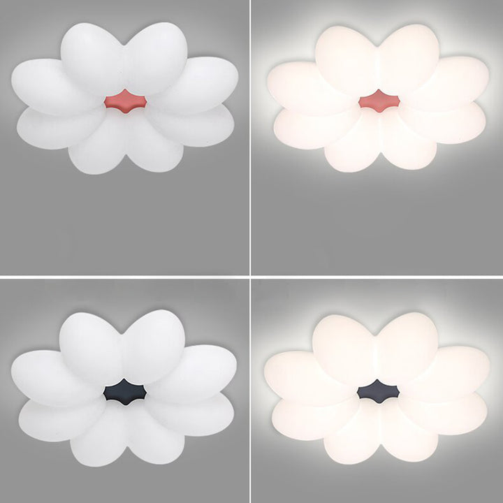 Modern Minimalist Floral Round Acrylic PE Iron LED Flush Mount Ceiling Light For Bedroom