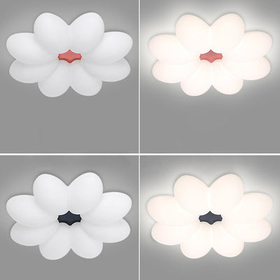 Modern Minimalist Floral Round Acrylic PE Iron LED Flush Mount Ceiling Light For Bedroom