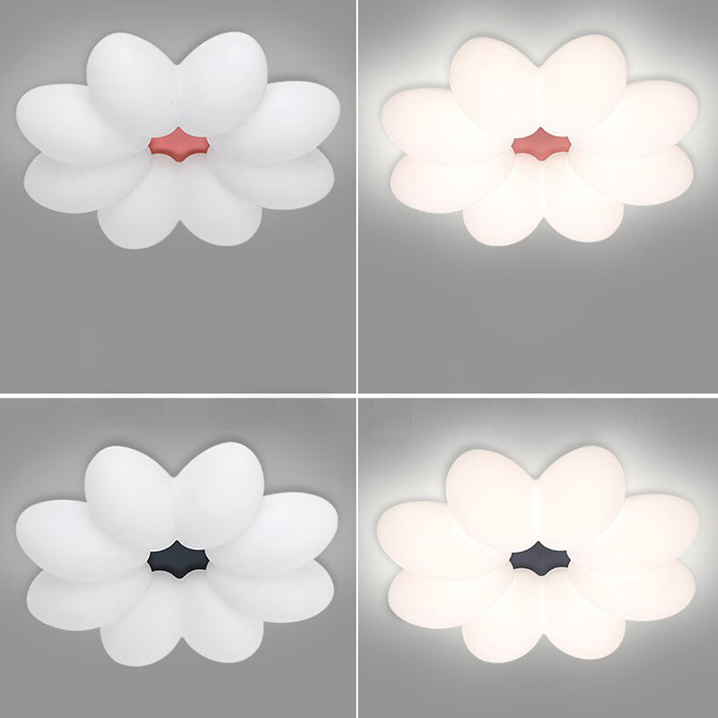 Modern Minimalist Floral Round Acrylic PE Iron LED Flush Mount Ceiling Light For Bedroom
