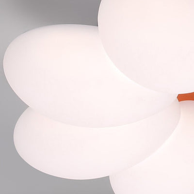 Modern Minimalist Floral Round Acrylic PE Iron LED Flush Mount Ceiling Light For Bedroom
