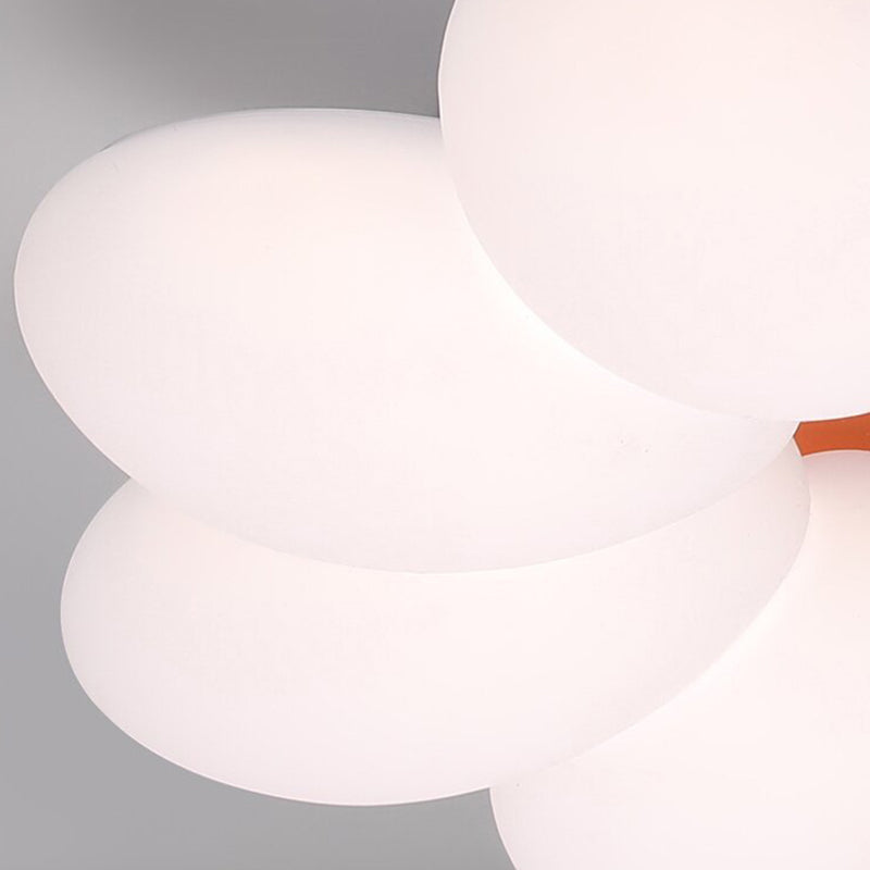Modern Minimalist Floral Round Acrylic PE Iron LED Flush Mount Ceiling Light For Bedroom