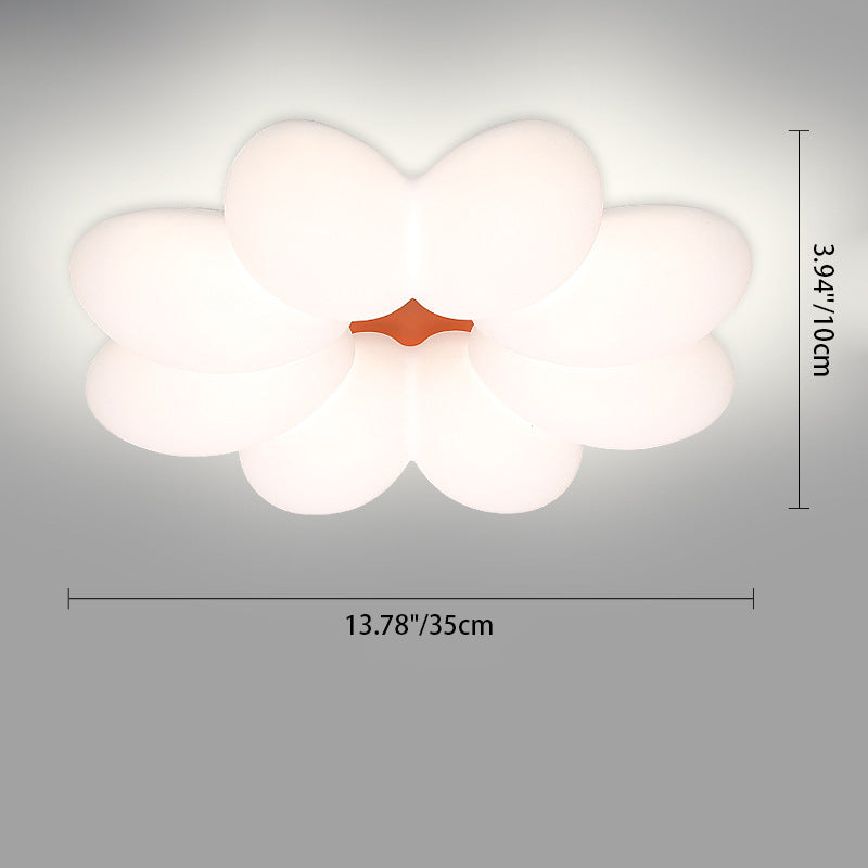 Modern Minimalist Floral Round Acrylic PE Iron LED Flush Mount Ceiling Light For Bedroom