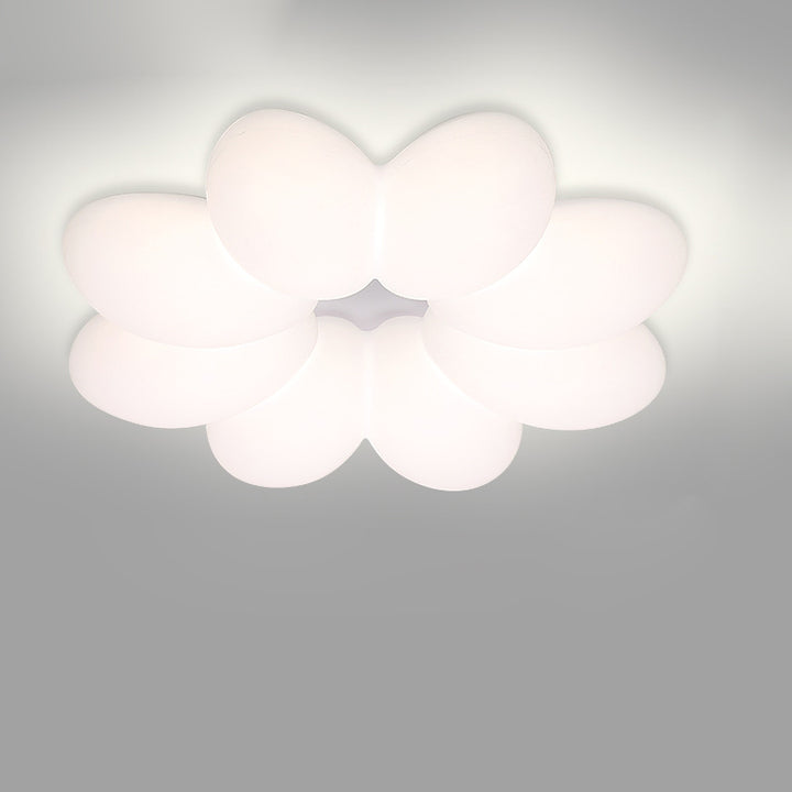 Modern Minimalist Floral Round Acrylic PE Iron LED Flush Mount Ceiling Light For Bedroom